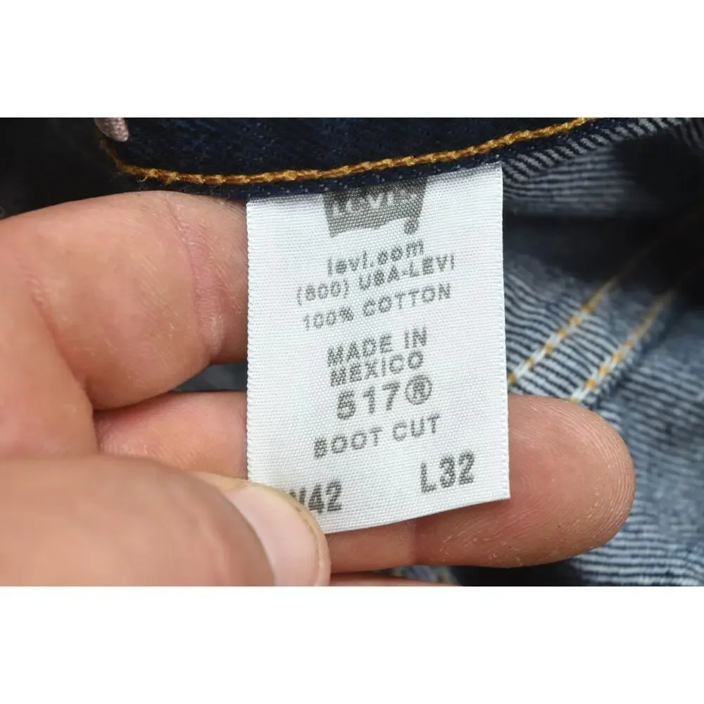 Vintage Levis 517 Boot Cut Jeans Mens 42x32 (42x34) Blue Straight Regular Y2K